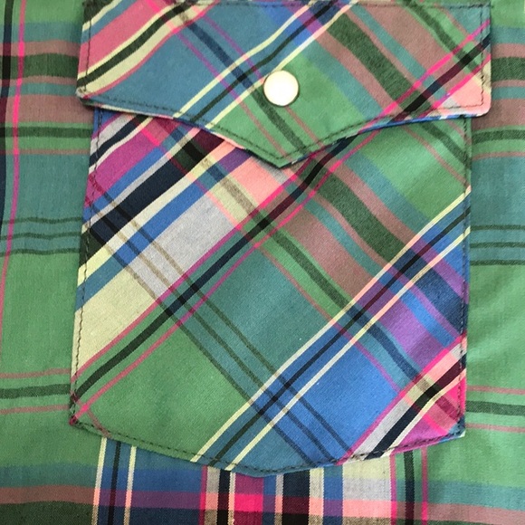 Vintage long sleeve Saddle King Western pearl button large. 16 1/2 regular - Picture 6 of 9